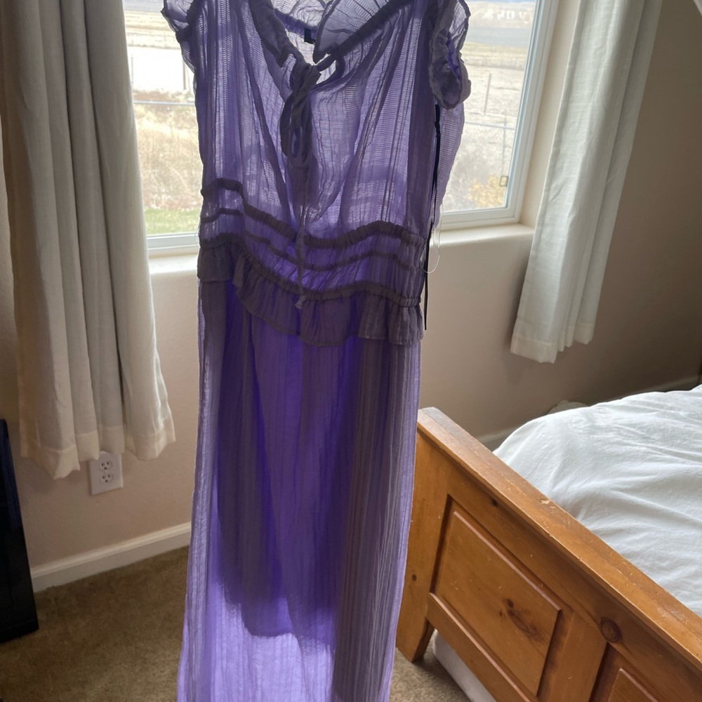 Purple Ruffled Maxi Dress - Picture 4 of 4